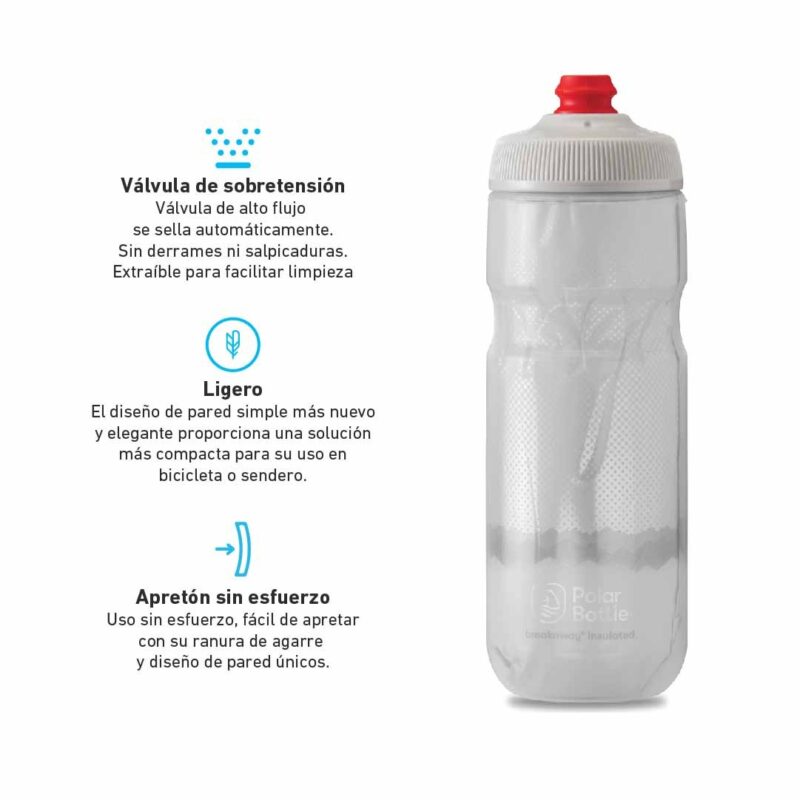 BOTELLA CARAMAGIOLA TÉRMICA BREAKAWAY® - 600ML - WHITE / GREY - POLAR