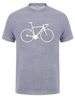 POLERA ALGODÓN GRIS ESTAMPADO BICICLETA BLANCA