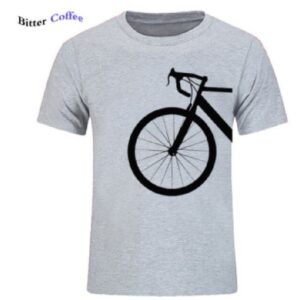 POLERA ALGODÓN GRIS ESTAMPADO BICI NEGRA